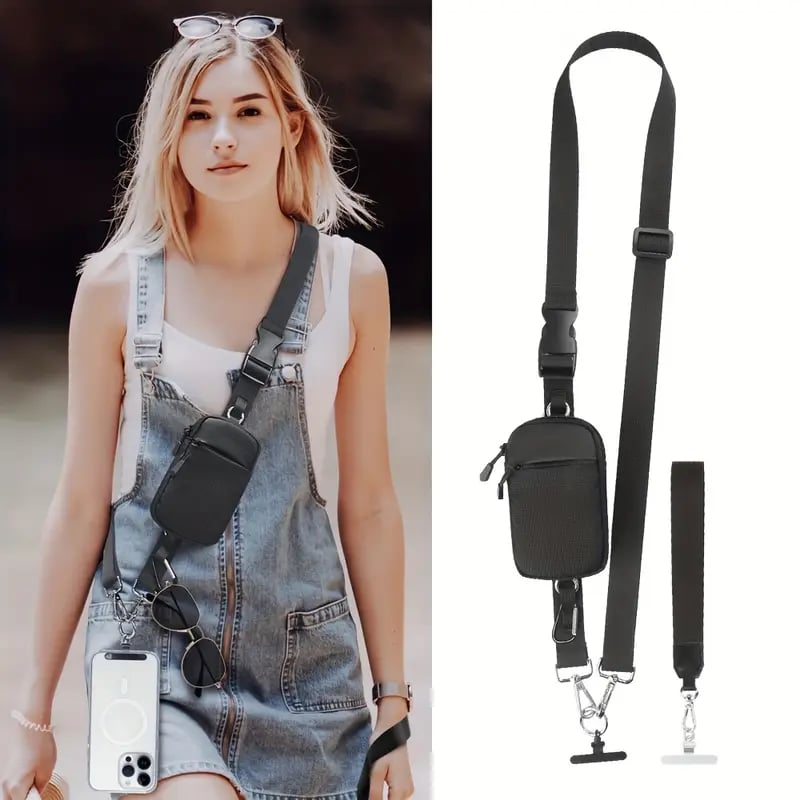 🔥LAST DAY 49% OFF -👜🔒 AH SecureCharge Crossbody | Anti-Snatch Lanyard + Mini Vault