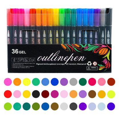 🎄Christmas Flash Sale 49% OFF 🎅Glitter Double Outline Coloring Marker Set🖌️