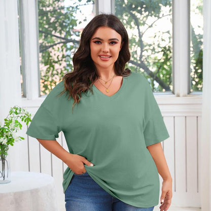 💥Last Day Special Sale 49% OFF👚Women's Summer Half Sleeve Casual Loose Fit Cotton Tunic T-shirt