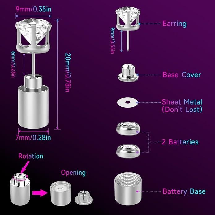 🔥🌟Limited Time 49% Off✨💎LED Earrings, Light Up Stud Earrings