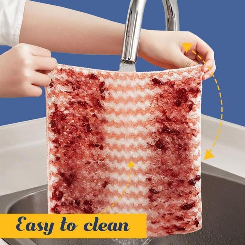 🔥Hot Sale 64%🔥🌈 Colorful Ultra-Soft Microfiber Cleaning Rag: Green💚 Blue💙 Pink💖 - Brighten Your Every Day! (5PCS)