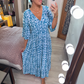 🔥LAST DAY SALE 60% OFF🌷Bohemian Casual Print V-neck Shirred Waist Long Dress