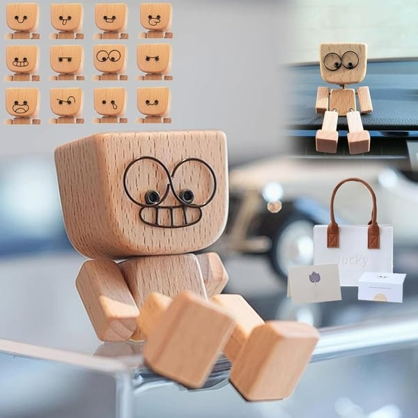 💥Last Day Special Sale 49% OFF👚Charming Little Wooden Figure That Sways with 12PCS Magnetic Expressions🔥