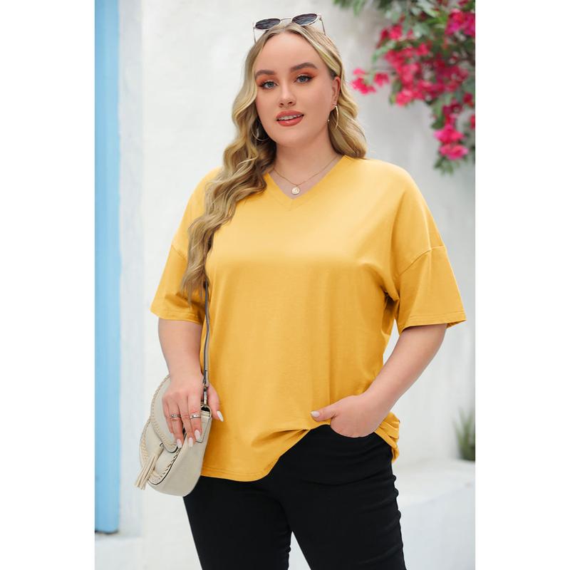 💥Last Day Special Sale 49% OFF👚Women's Summer Half Sleeve Casual Loose Fit Cotton Tunic T-shirt