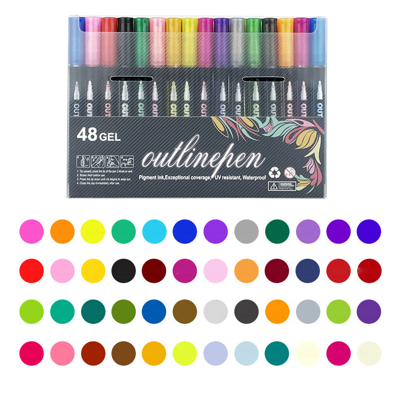 🎄Christmas Flash Sale 49% OFF 🎅Glitter Double Outline Coloring Marker Set🖌️
