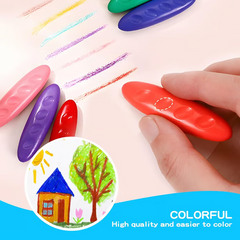 🎨 Washable Jumbo Crayons for Kids - 12/24/36 Colors Non-Toxic, Safe, and Fun Art Supplies