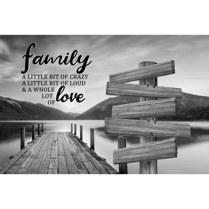 ❣️DIY Your Family Names❣️ Premium Canvas Poster -River Pier A Little Whole Lot of Love