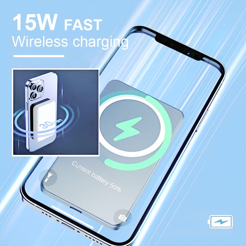 🎁Last Day Promotion 49% OFF🔥 5000mAh Fast Charge Portable Wireless Magnetic Power Bank