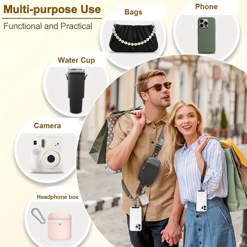 🔒 AH SecureCharge Crossbody | Anti-Snatch Lanyard + Mini Vault