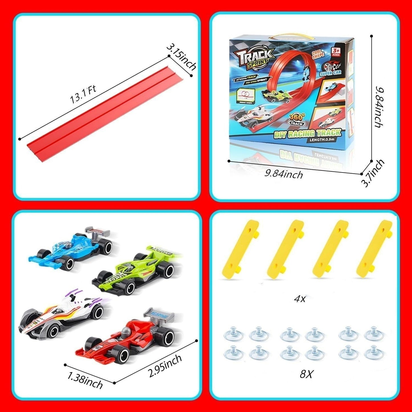 🎁Last Day Promotion 49% OFF🔥🏎️DIY Children's Alloy Car Suction Cup Race Track