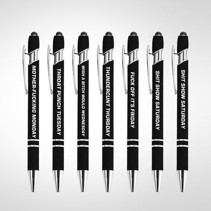 🔥NEW YEAR SALE 49% OFF🔥Funny Stress-Relief Daily Quotes Metal Ballpoint Pen Set 🎁