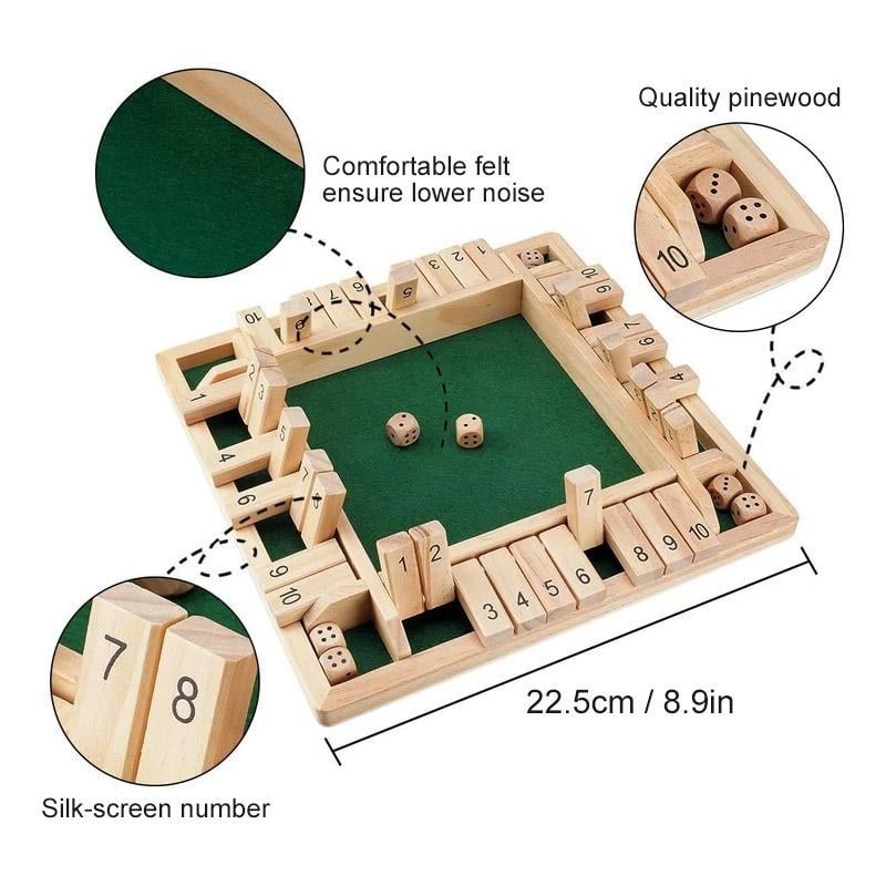 🎁Last Day Sale 70% OFF!!🎄🎁50K+ SOLD! Almost Gone✨SHUT THE BOX-WOODEN DICE BOARD GAME