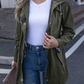 🧥🍂Rain Jacket Women Striped Lined Hooded Lightweight Raincoat Outdoor Waterproof Windbreaker💧