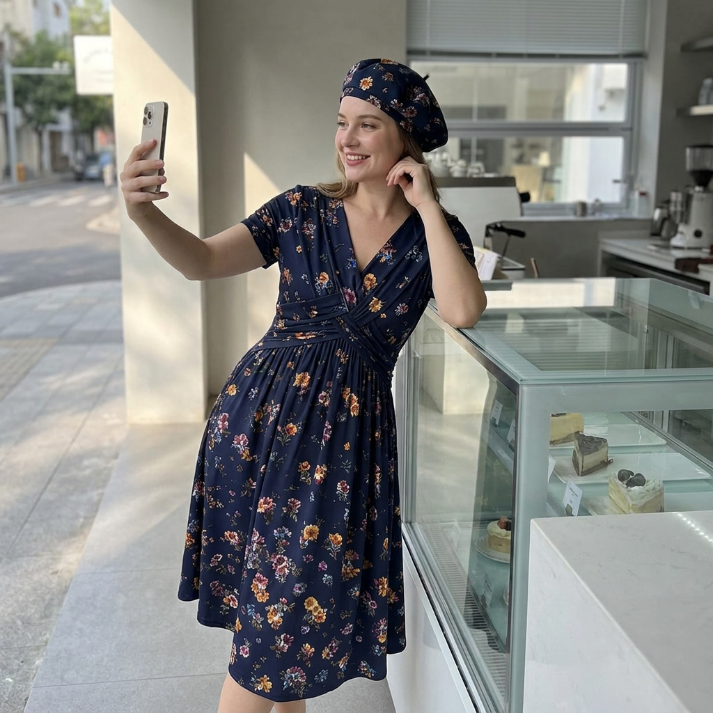 🌸LAST DAY SPECIAL PRICE!!🌸Women's V-Neck Floral Print Dress with Twist Waist