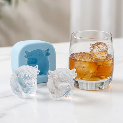 💥Last Day Special Sale 49% OFF🐮 Mini Highland Cow Ice Cube Mold – Cute 3D Ice for Drinks, Parties & Gifts