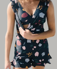 😍Swim Romper Built-in Bra & Shorts with Pockets