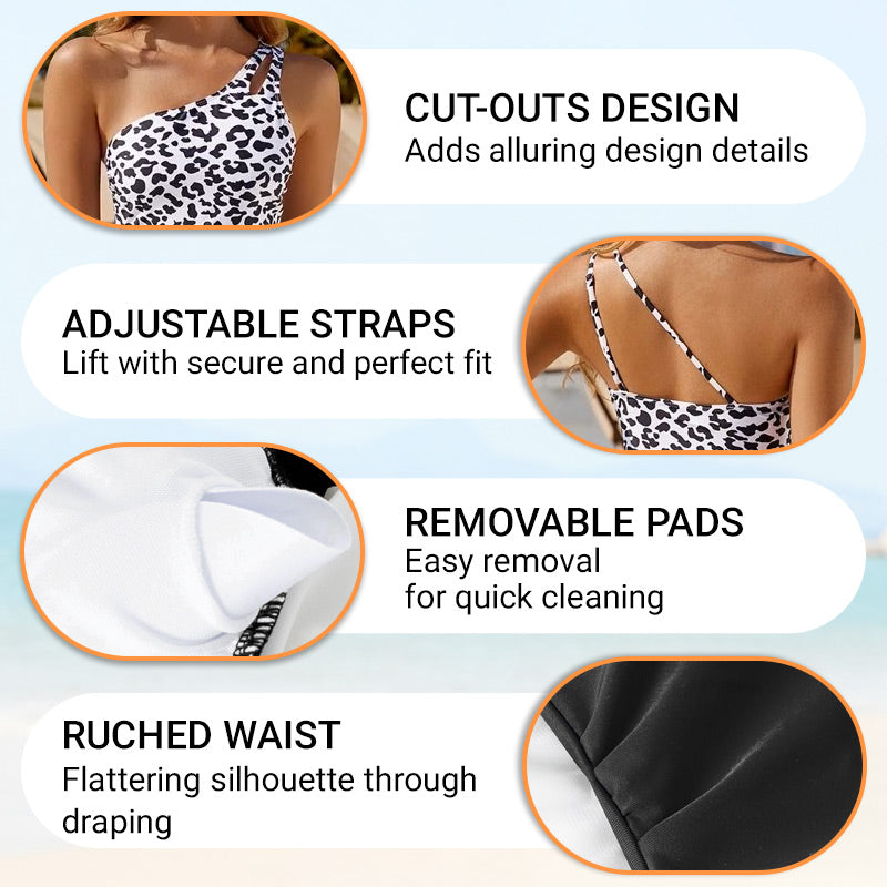 💖LAST DAY SPECIAL PRICE💖Women's Cutout One Shoulder One Piece Swimsuit👙