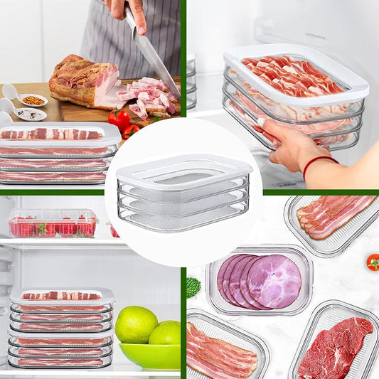 🥩 Last Day Only £6.99 🧊 3‑Layer Fridge Crisper – Clear, reusable & stackable ✨