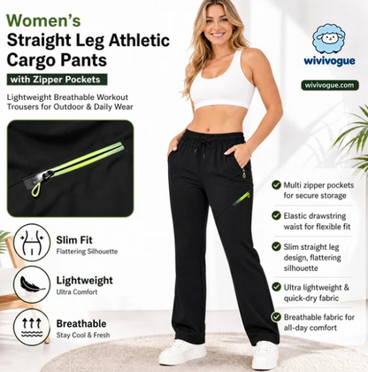 🎁Last Day Promotion 49% OFF🔥Women’s Straight-Leg Cargo Trousers – Elastic Waist, 6-Pocket Casual Pants for Work, Travel & Everyday Wear 👖✨