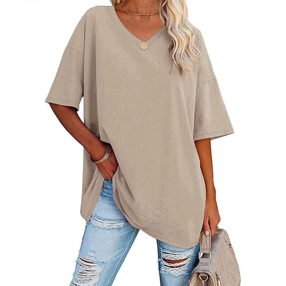 💥Last Day Special Sale 49% OFF👚Women's Summer Half Sleeve Casual Loose Fit Cotton Tunic T-shirt
