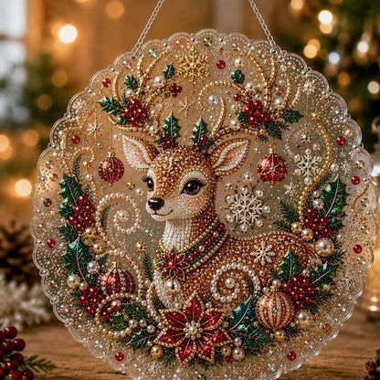 🎅Christmas Pre Hot Sale 49%OFF🎄Christmas Pearl Diamond Art Hanging Ornament Kit | Resistant Non-Fading Pearl Beads DIY Handmade Holiday Hanging Decor 🎅💎