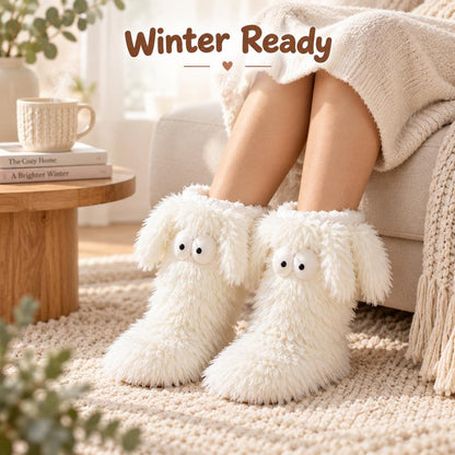 😍2027 NEW SALE-49% OFF😍Women's Plush Slippers Floor Socks 👍 ✨Winter Home Indoor Thickened Fleece-Lined Anti-Slip Adult