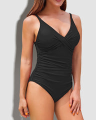 🔥Last Day Special Price £16.98!!💥-👙Ruched Cross-Front Sculpting One-Piece Swimsuit