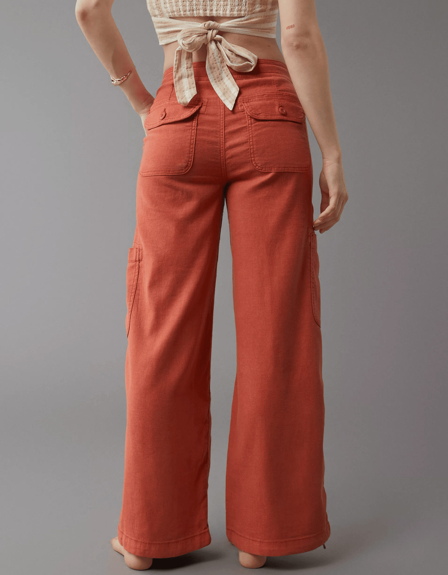 🔥2024 New Arrival🔥Linen-Blend Wide-Leg Cargo Pant