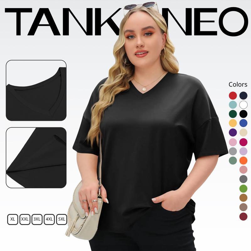 💥Last Day Special Sale 49% OFF👚Women's Summer Half Sleeve Casual Loose Fit Cotton Tunic T-shirt