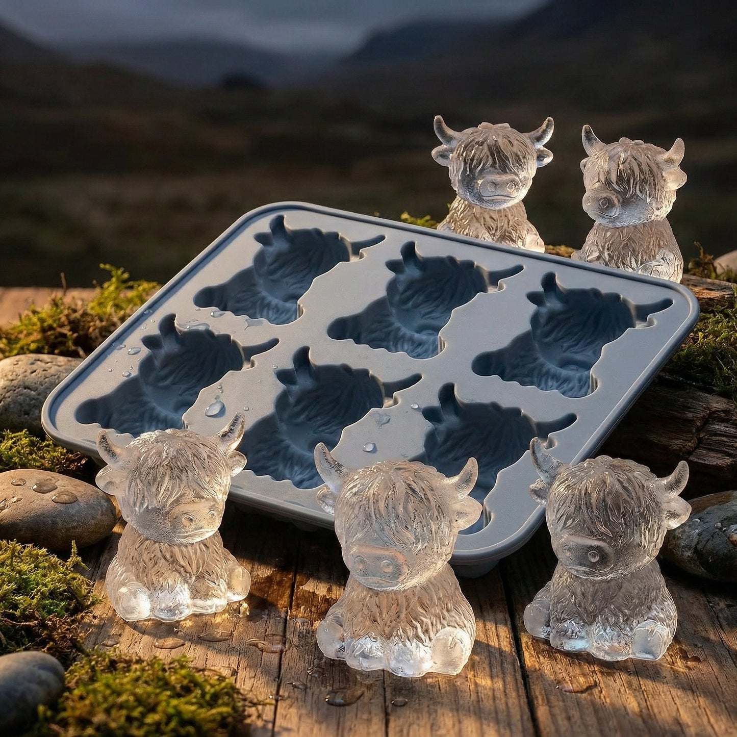 💥Last Day Special Sale 49% OFF🐮 Mini Highland Cow Ice Cube Mold – Cute 3D Ice for Drinks, Parties & Gifts