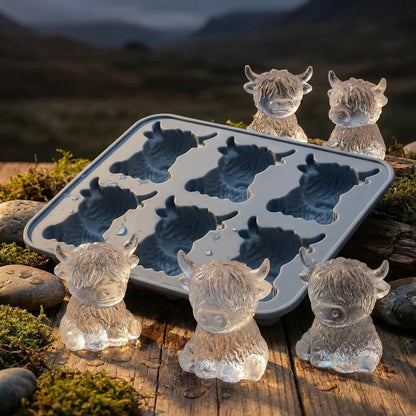 💥Last Day Special Sale 49% OFF🐮 Mini Highland Cow Ice Cube Mold – Cute 3D Ice for Drinks, Parties & Gifts