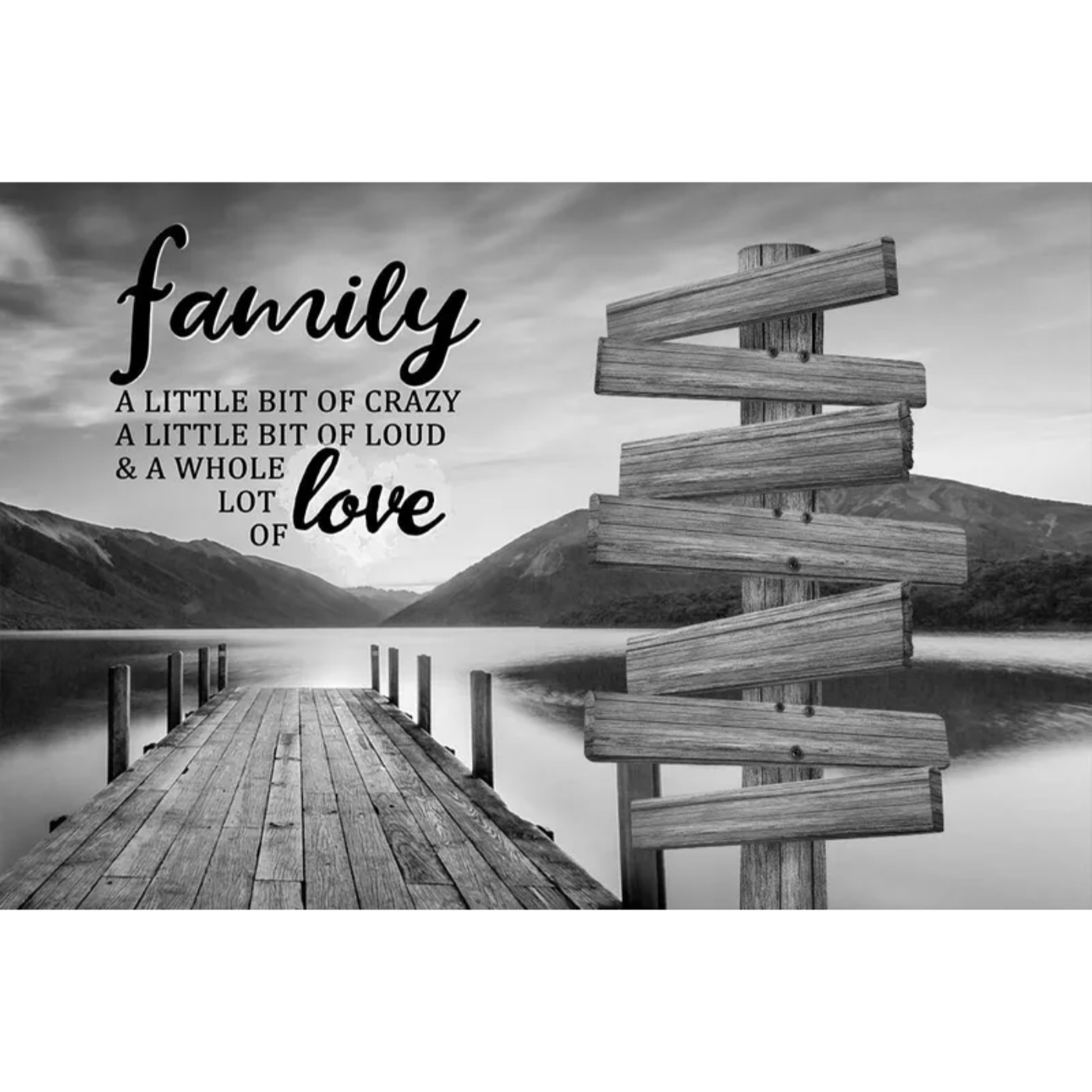 ❣️DIY Your Family Names❣️ Premium Canvas Poster -River Pier A Little Whole Lot of Love