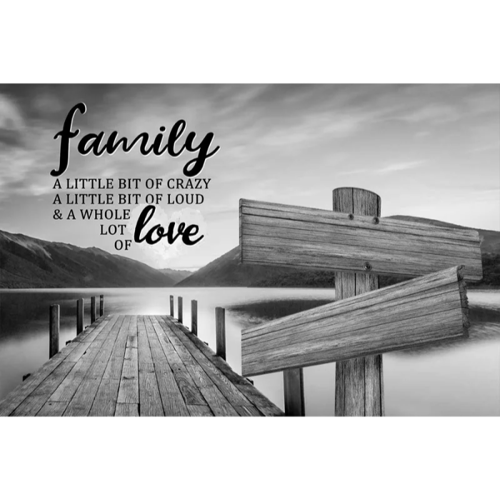 ❣️DIY Your Family Names❣️ Premium Canvas Poster -River Pier A Little Whole Lot of Love