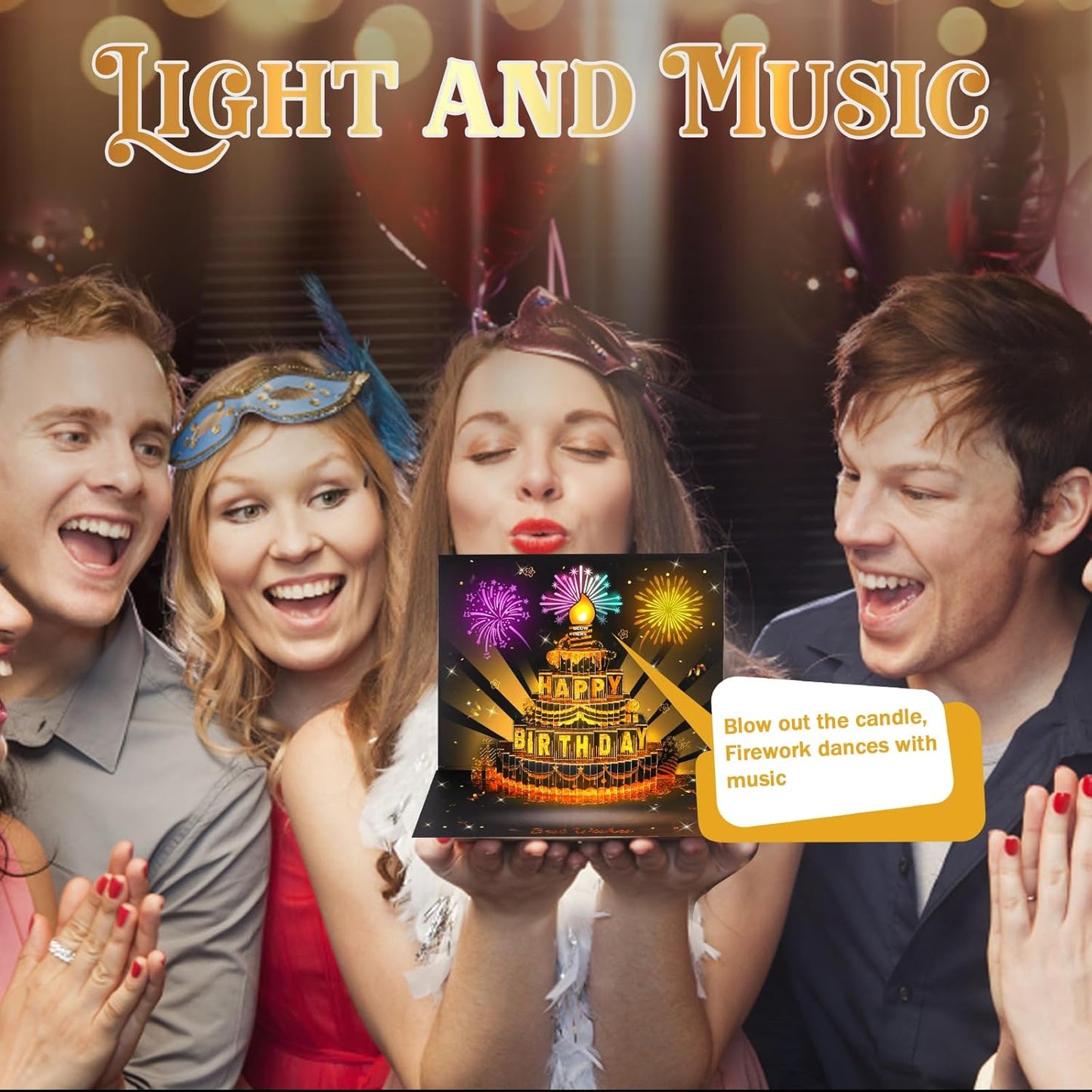 🔥Hot Sale 70% OFF!!🎉3D Pop Up Musical Birthday Card with Lights & Song🎵🎂