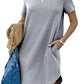 🌈2024 Women's Casual Short Sleeve T Shirt Dress Basic Dresses with Pockets