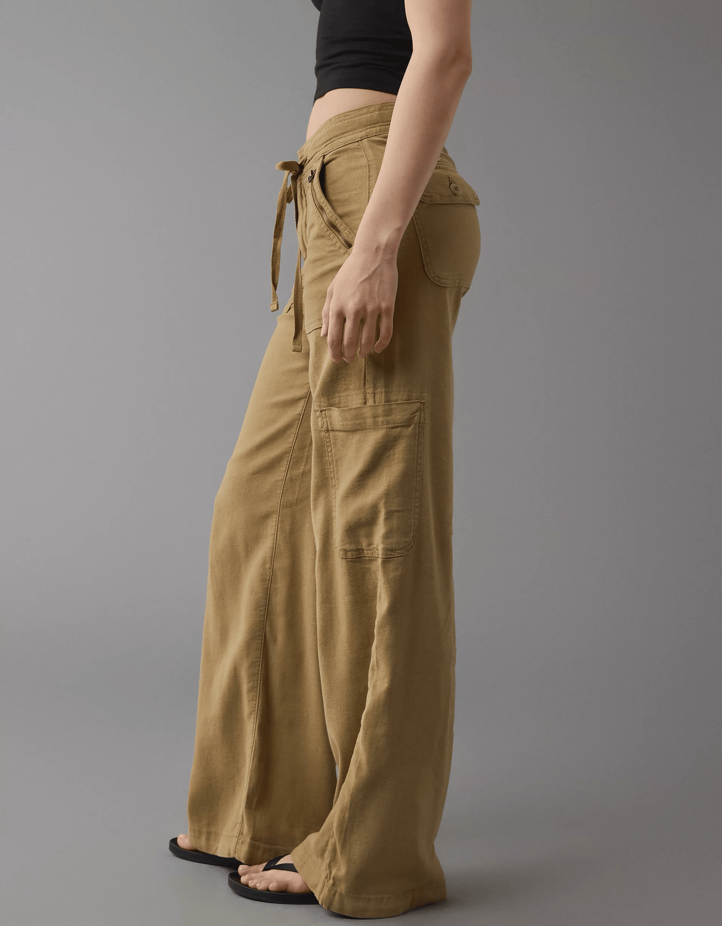 🔥2024 New Arrival🔥Linen-Blend Wide-Leg Cargo Pant