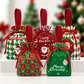 Christmas Velvet Gift Bags, Drawstring Pouches with Handle, Xmas Santa Treat Sacks for Christmas Eve Apple, Candy & Small Gifts