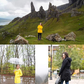 🧥🍂Rain Jacket Women Striped Lined Hooded Lightweight Raincoat Outdoor Waterproof Windbreaker💧