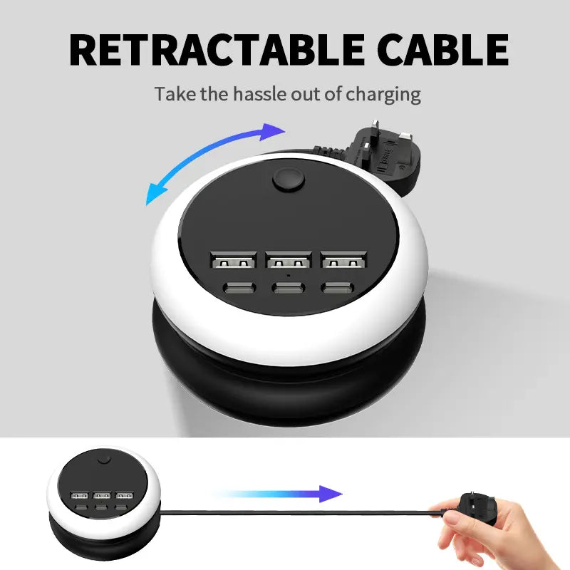 🔥Summer Hot Sales - Save 48% OFF🔋 Portable Power Strip with USB-C Charging & LED Lights ✨ – 6 USB Ports for Home 🏠, Office 💻 & Travel ✈️