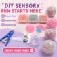🎅Christmas HOT SALE💞50K+ SOLD!✨ DIY Stress Ball Making Kit, Includes 6 Filling Packs, 10 Transparent Blank Soft Skins, Expansion Tool, Ideal for Adult Stress Relief, Squishy Maker