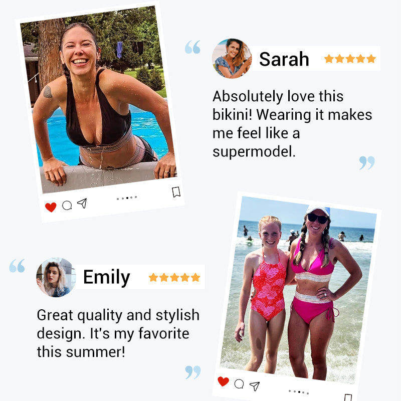 💥Last Day Sale 49% OFF👙High Waisted Tummy Control Color Block Bikini Sets 2