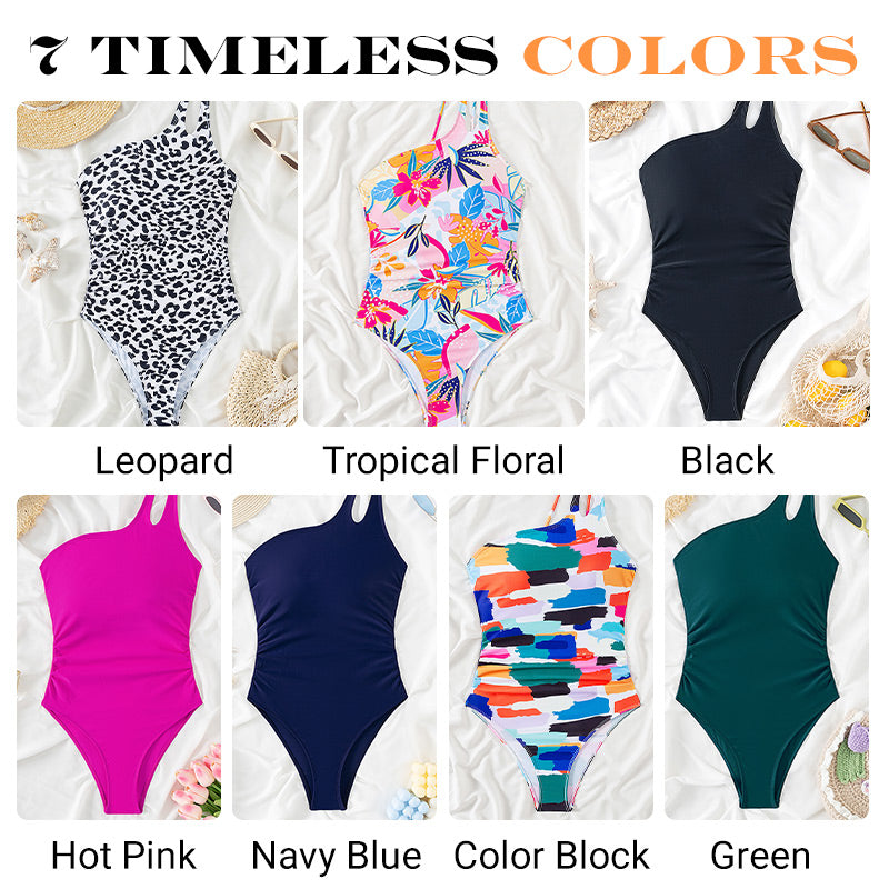 💖LAST DAY SPECIAL PRICE💖Women's Cutout One Shoulder One Piece Swimsuit👙