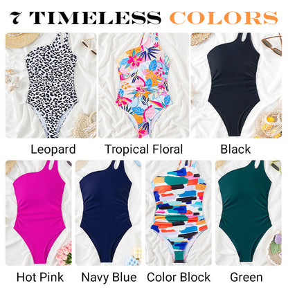 💖LAST DAY SPECIAL PRICE💖Women's Cutout One Shoulder One Piece Swimsuit👙
