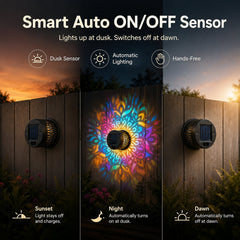 🔥This Week's Special Price ￡12 !!!🌞💡Solar Mandala Wall Light Outdoor Garden Fence Projector Lamp Patio Ambient Decor✨
