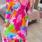 🔥2024 Hot Sale💃V-neck Floral Seaside Vacation Loose Dress