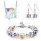 💥Hot Sale🩵Austrian Sugar Cube Crystal Bracelet Necklace Earrings For Women✨