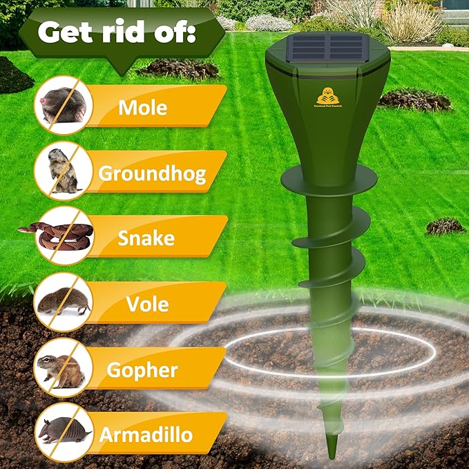 💥Last Day Special Sale 49% OFF👚 Solar Powered Waterproof Screw Mole Repellent