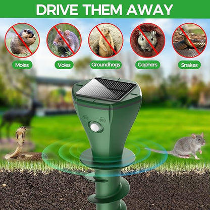💥Last Day Special Sale 49% OFF👚 Solar Powered Waterproof Screw Mole Repellent