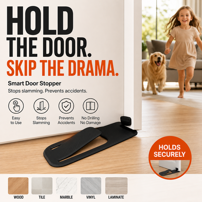 🚪BUY 1 GET 1 FREE + 50% OFF!🔥Pack Door Stopper Protector –  No-drill, residue-free & holds doors open. Safe & simple – stock up & save! 🏠✅