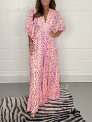 🤩Clearance Sale-50% OFF💃V-neck Leopard Print Loose Wide Leg Dress Pants